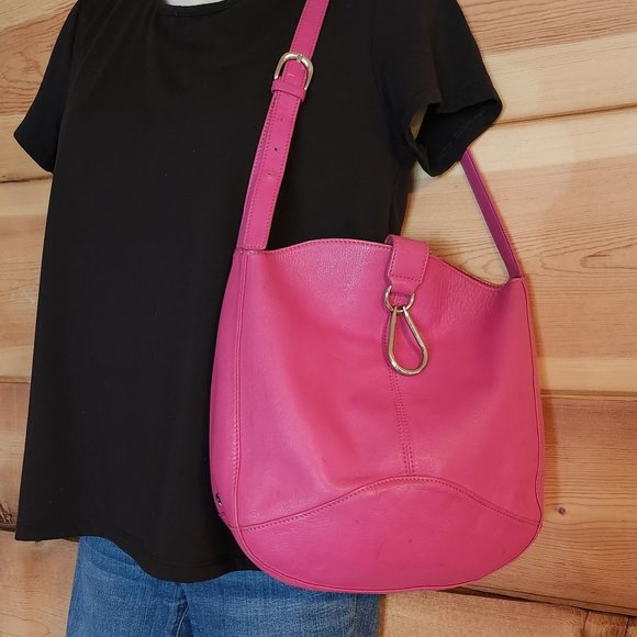 Vintage Etienne Aigner Soft Pink Leather Hobo Purse / Shoulder Bag